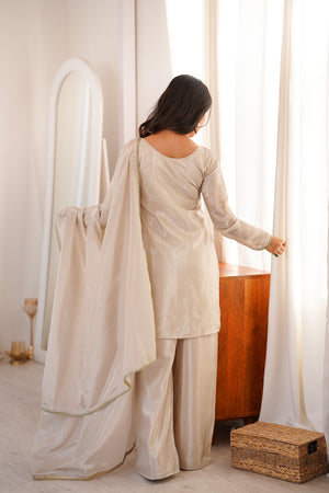 Ivory Beaded Sequin Suit Set