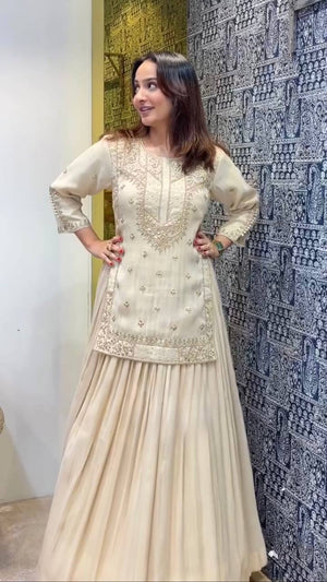 Ivory Moti Embroidered Lehenga