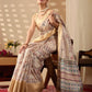 Floral Lichi Silk Saree with Zari Border