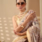 Floral Lichi Silk Saree with Zari Border