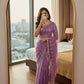 Moss Silk Leheriya Sequin Saree with Blouse