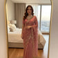 Moss Silk Leheriya Sequin Saree with Blouse