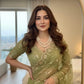 Moss Silk Leheriya Sequin Saree with Blouse