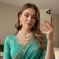 Moss Silk Leheriya Sequin Saree with Blouse