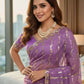 Moss Silk Leheriya Sequin Saree with Blouse