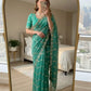 Moss Silk Leheriya Sequin Saree with Blouse