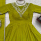 Parrot Green Embroidered Anarkali