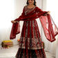 Embroidered Crunchy Silk Top -Lehenga Set
