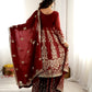 Embroidered Crunchy Silk Top -Lehenga Set