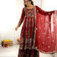 Embroidered Crunchy Silk Top -Lehenga Set