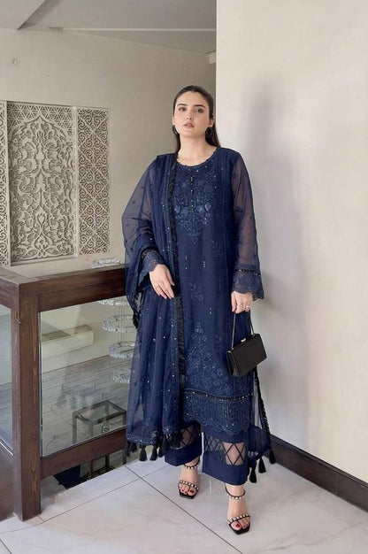 Sequin Embroidered Organza Suit
