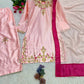 Blush Farshi Embroidered Suit