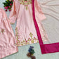 Blush Farshi Embroidered Suit
