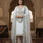 Crape Silk Embroidered Palazzo Suit Set for Wedding and Festive Wear