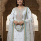 Crape Silk Embroidered Palazzo Suit Set for Wedding and Festive Wear