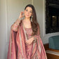 Embroidered Crunchy Silk Palazzo Suit Set