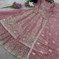 Embroidered Crunchy Silk Palazzo Suit Set