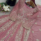 Embroidered Crunchy Silk Palazzo Suit Set