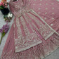 Embroidered Crunchy Silk Palazzo Suit Set