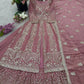 Embroidered Crunchy Silk Palazzo Suit Set