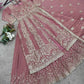 Embroidered Crunchy Silk Palazzo Suit Set