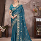 Floral Vine Embroidered Saree