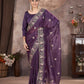 Floral Vine Embroidered Saree