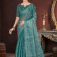 Sequin Cross Stitch Border Saree
