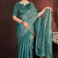 Sequin Cross Stitch Border Saree