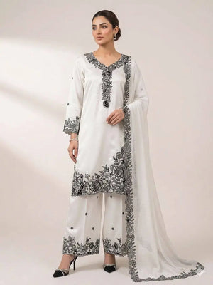 French Crepe Embroidered Palazzo Kurta Set