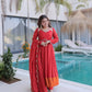 Mul Chanderi Anarkali Kurti Set with Dupatta for Festive and Wedding Wear