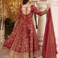 Rust Sequin Embroidered Anarkali