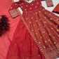 Rust Sequin Embroidered Anarkali