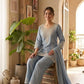 Zazu Silk Kurta Palazzo With Zari Embroidery
