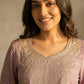 Zazu Silk Kurta Palazzo With Zari Embroidery