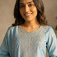 Zazu Silk Kurta Palazzo With Zari Embroidery