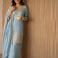 Zazu Silk Kurta Palazzo With Zari Embroidery
