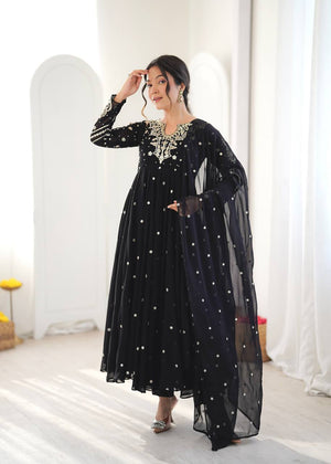 Mirror Sequin Embroidered Anarkali