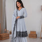 Thread Work Natural Crepe Kurta Pant Set with Dupatta