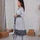 Thread Work Natural Crepe Kurta Pant Set with Dupatta