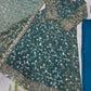 Teal Sequin Embroidered Gown