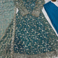 Teal Sequin Embroidered Gown