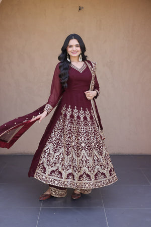 Sequin Embroidered Anarkali Gown