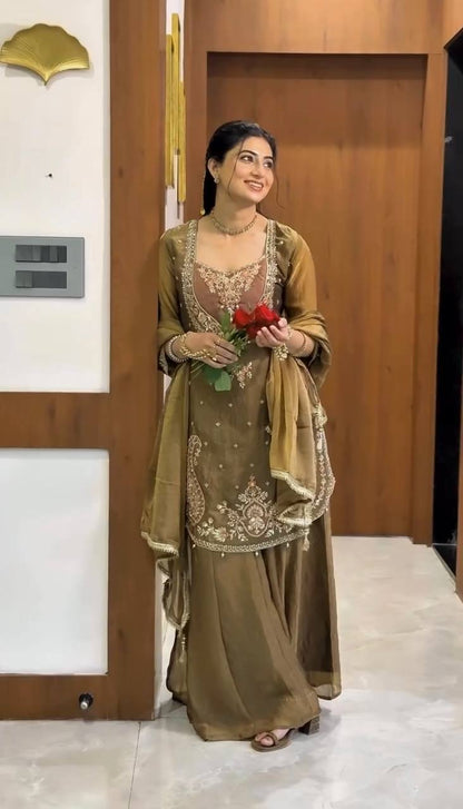 Sequin Embroidered Kurta Set