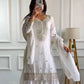 Designer Chinnon Silk Sharara Suit with Embroidery and Dupatta