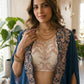 Navy Cape Embroidered Lehenga