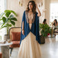Navy Cape Embroidered Lehenga