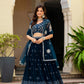 Navy Georgette Lehenga With Mirror Sequin Work