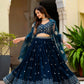 Navy Georgette Lehenga With Mirror Sequin Work