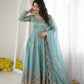 Scarlet Sequin Embroidered Anarkali Set